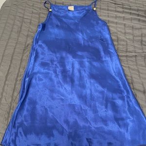Blue satin dress